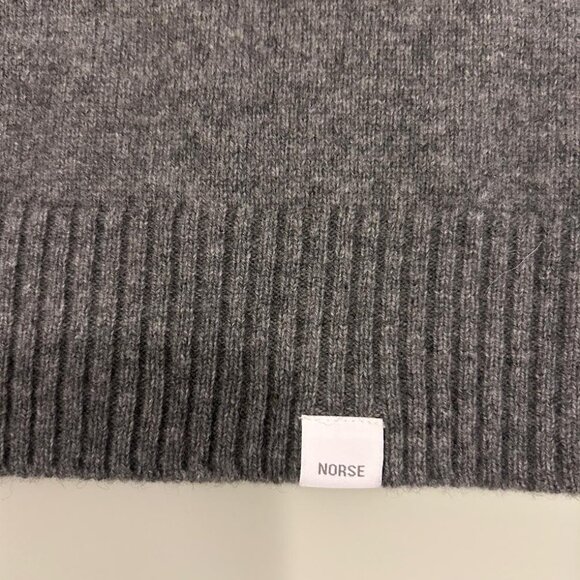 Norse Projects - Men’s L Norse Standard Merino Lambswool Sweater - Grey Melange - Picture 3 of 7